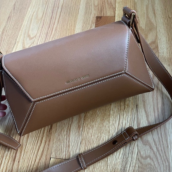 Charles & Keith Nasrin Geometric Shoulder Bag - Chocolate - Picture 5 of 7